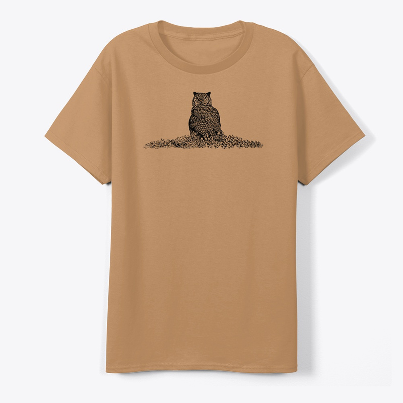 great horned owl digisoft printed classic t-shirt