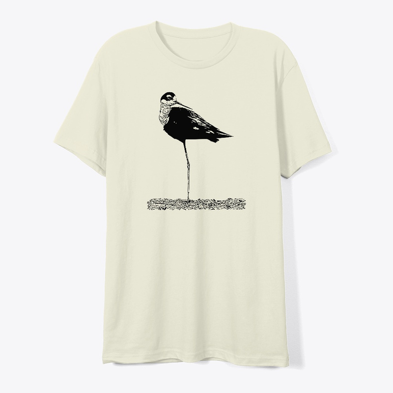 black-necked stilt digisoft printed premium t-shirt