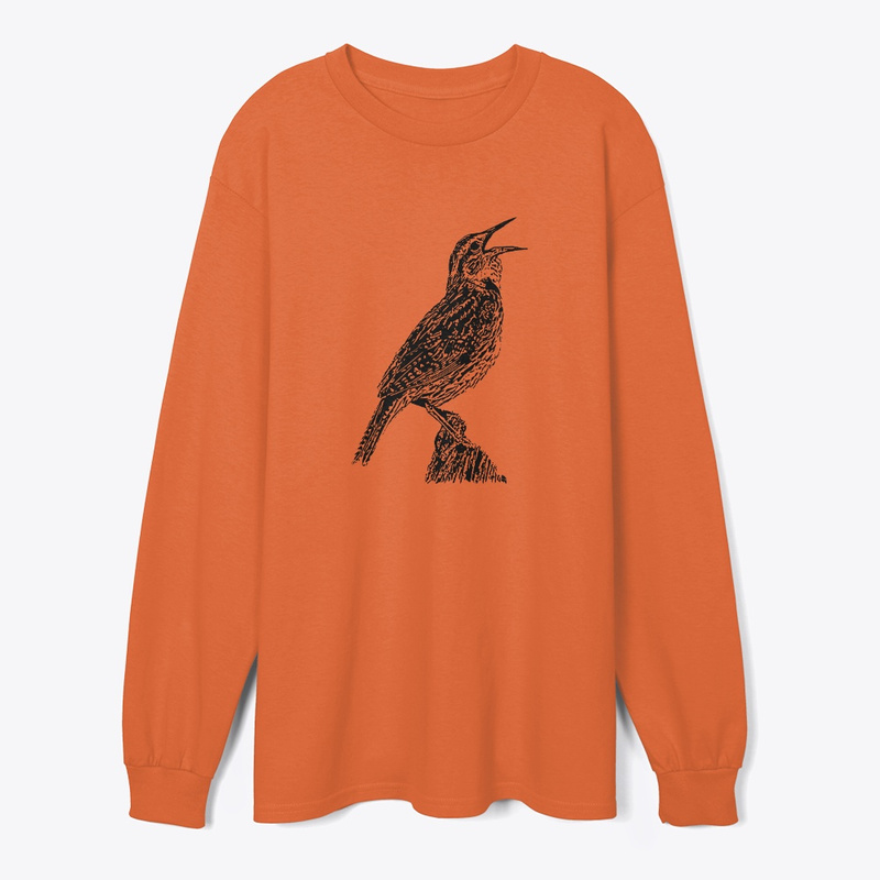 singing western meadowlark digisoft printed classic long sleeve t-shirt