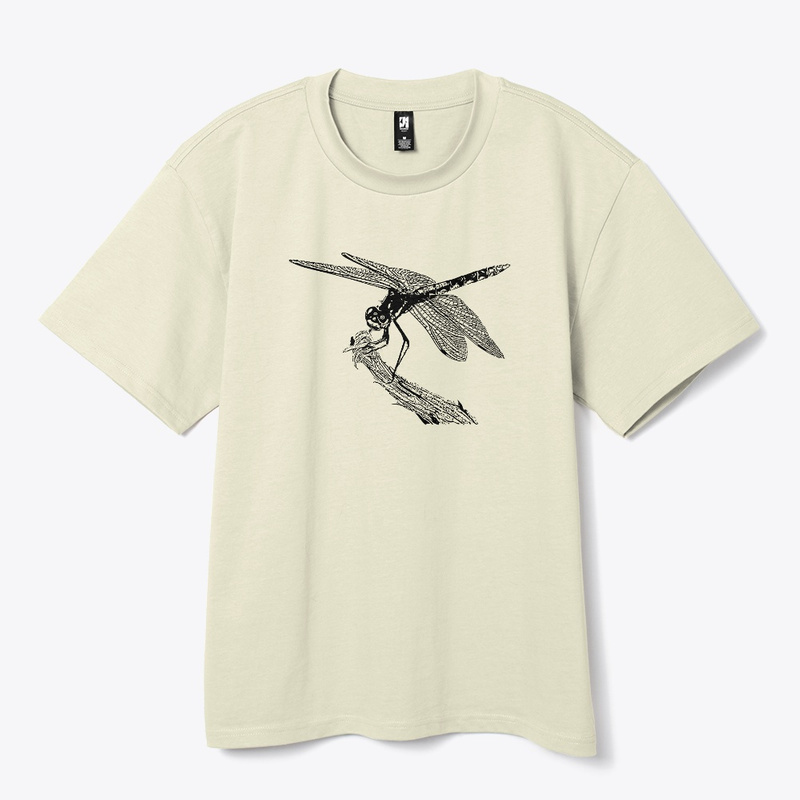 dragonfly perched on a stick heavy tee t-shirt