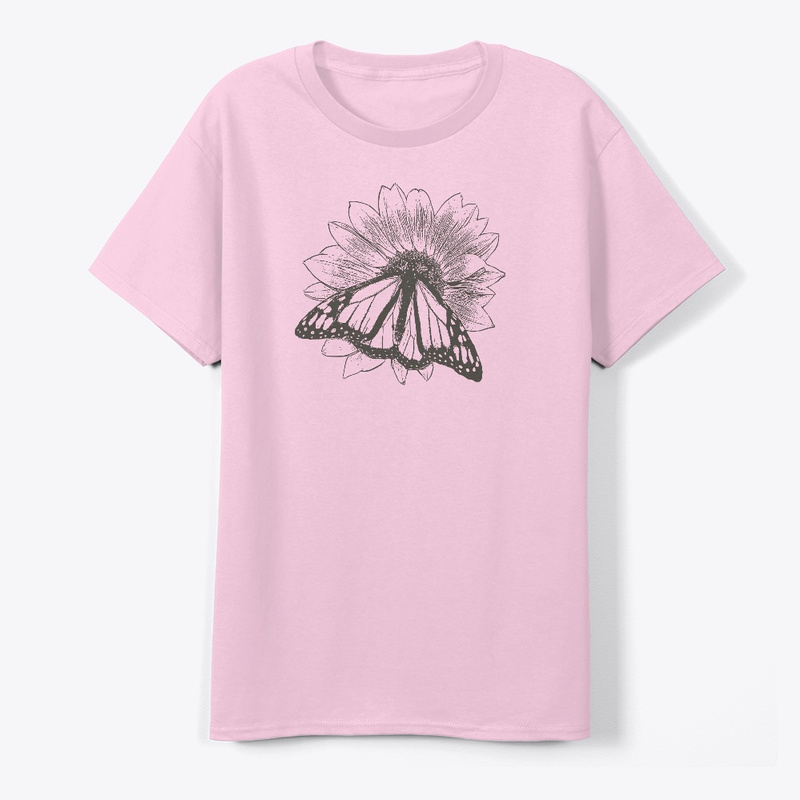 monarch butterfly on a sunflower t-shirt