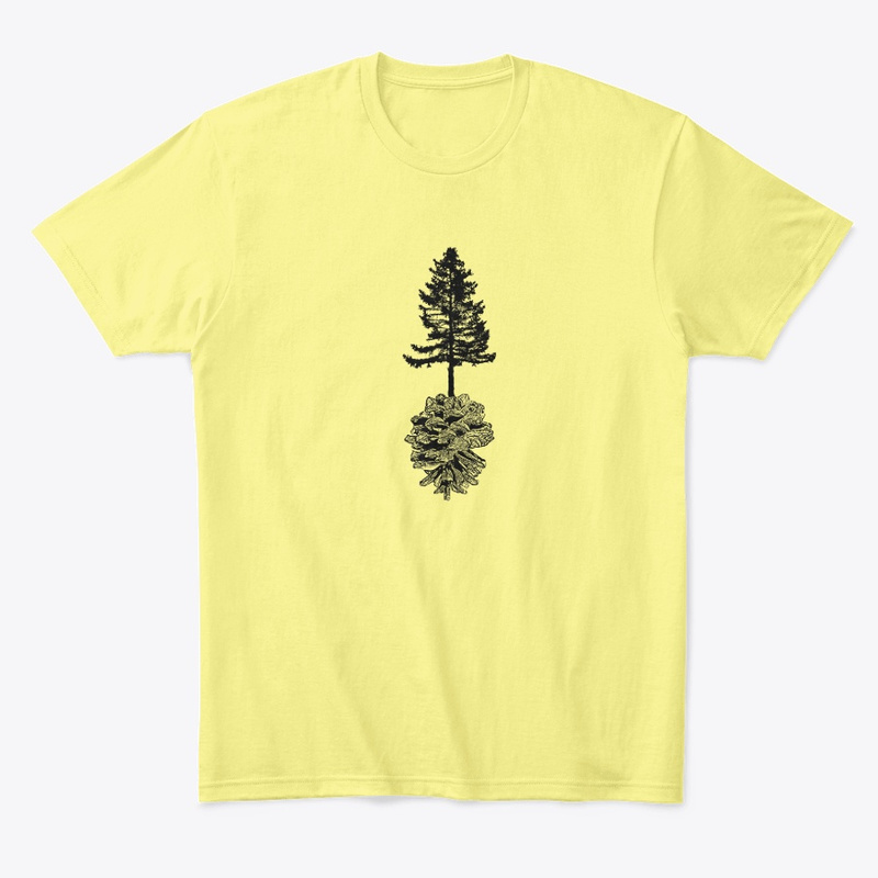 evergreen tree and pine cone comfort t-shirt