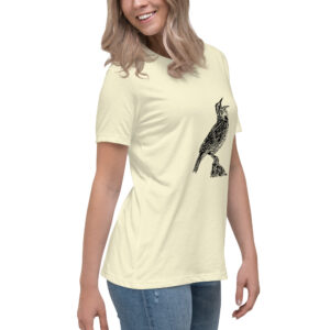 singing western meadowlark women's relaxed fit birdwatching t-shirt