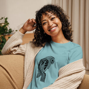 Barn owl perched on a fence post women's t-shirt