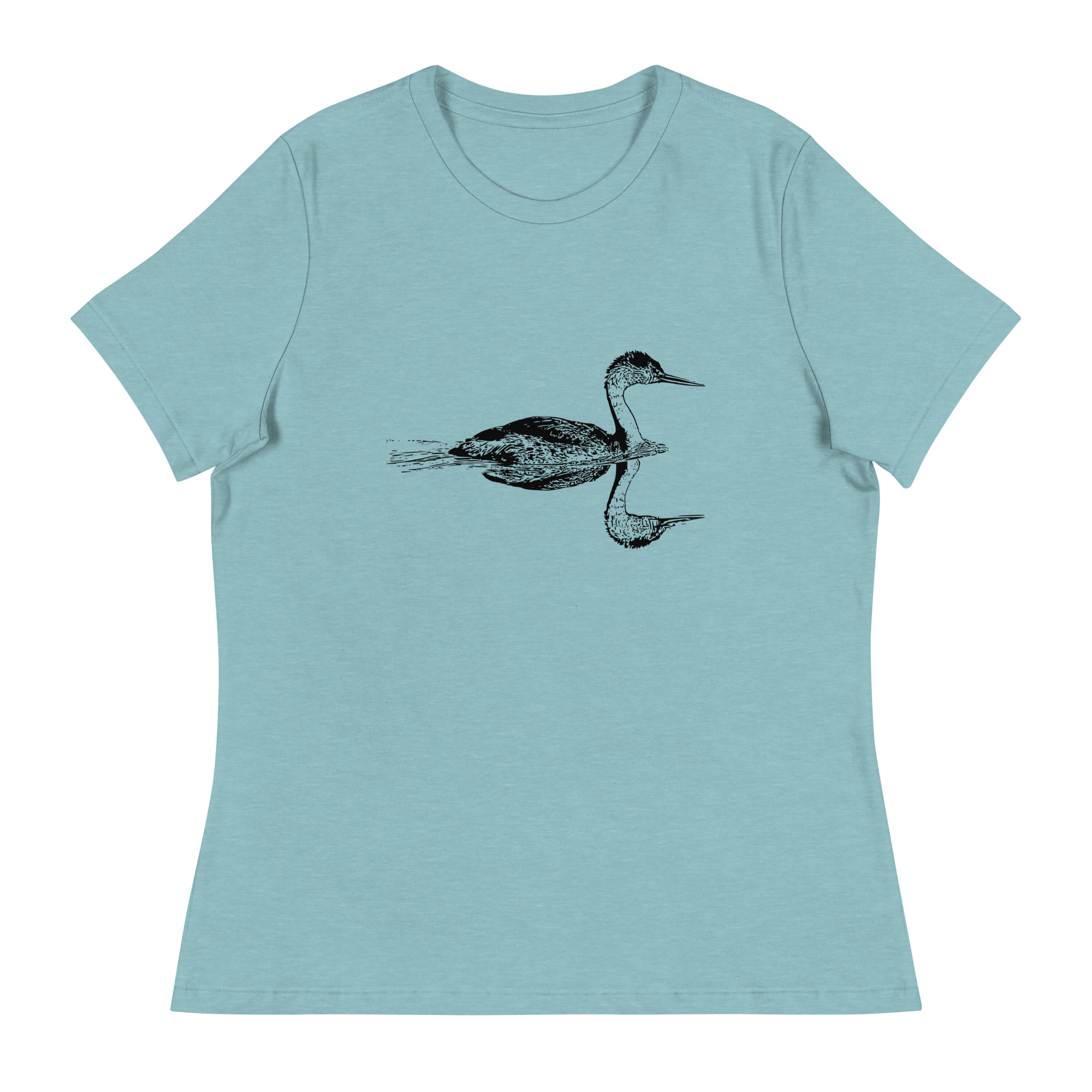 Clark's grebe relaxed fit women's birdwatching t-shirt