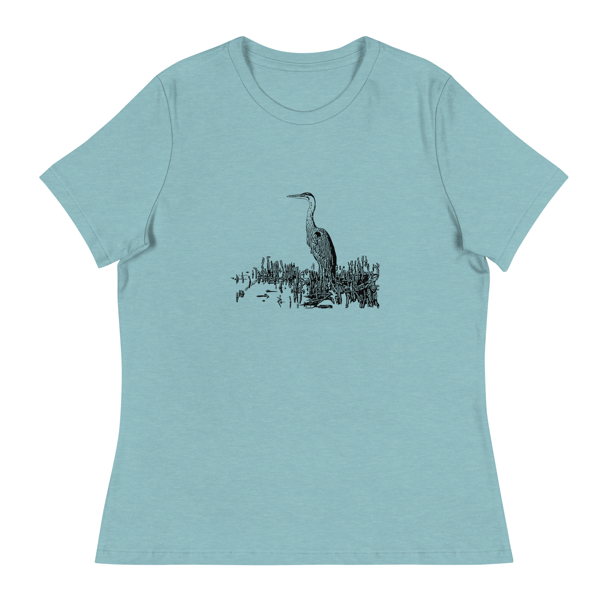 women's great blue heron birdwatching t-shirt