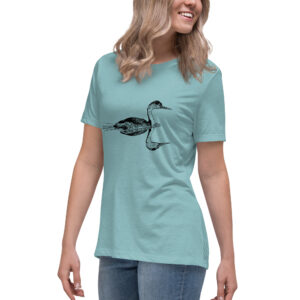 Clark's grebe relaxed fit women's t-shirt