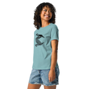 women's hooded merganser relaxed fit birdwatching t-shirt