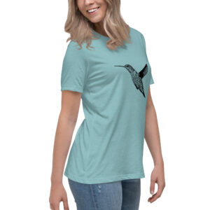 flying hummingbird women's birdwatching t-shirt