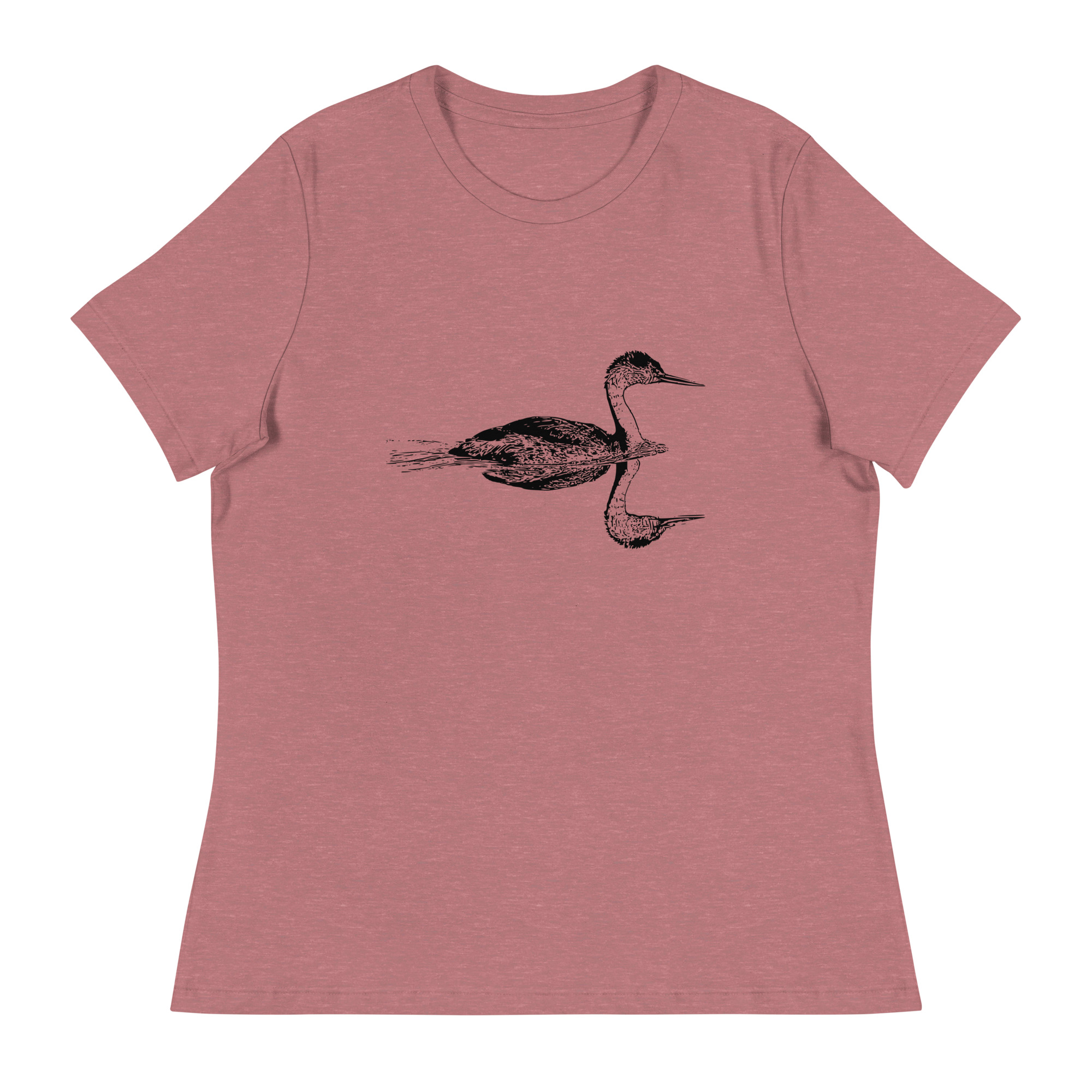 Clark's grebe relaxed fit women's birdwatching t-shirt