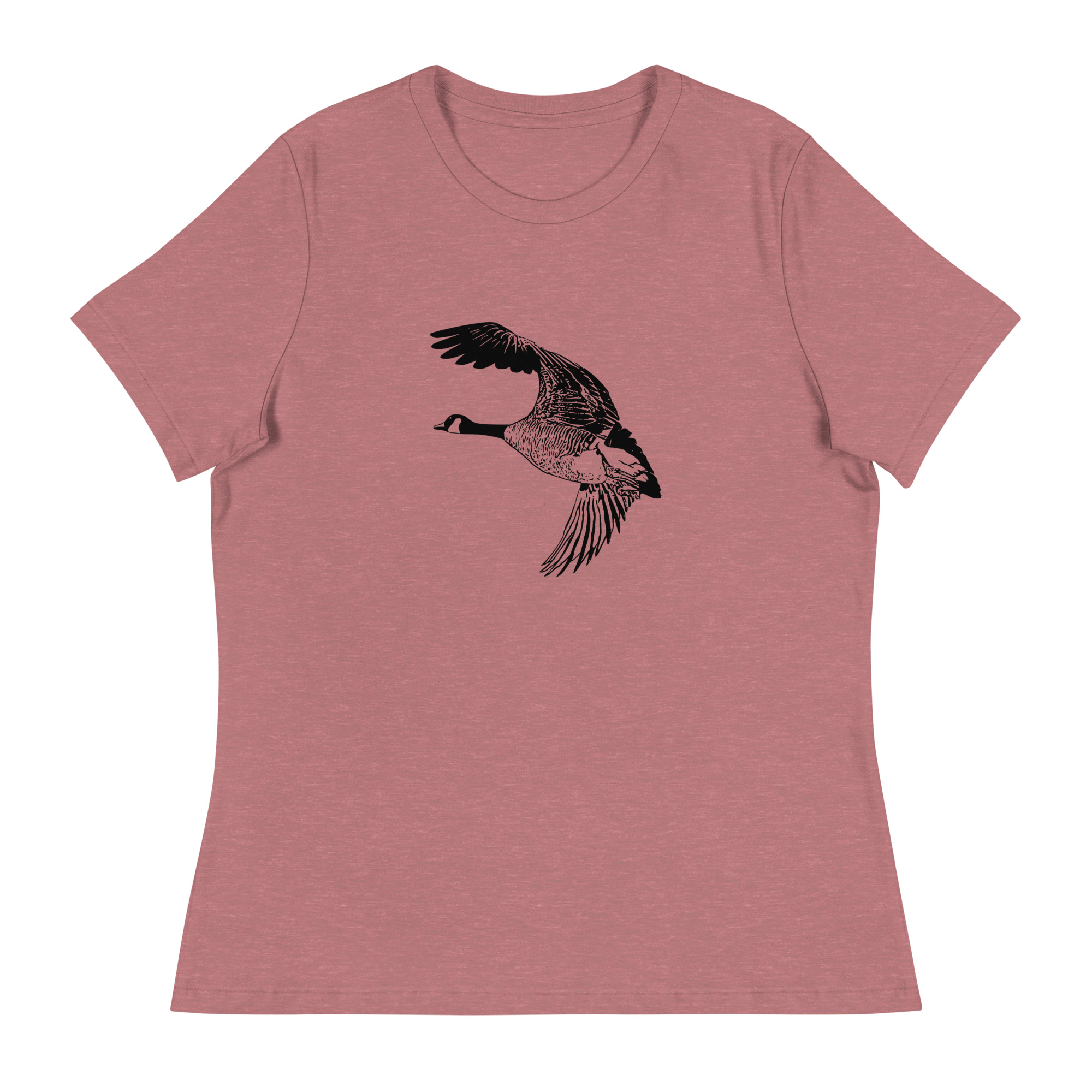 flying Canada goose women's relaxed fit birdwatching t-shirt