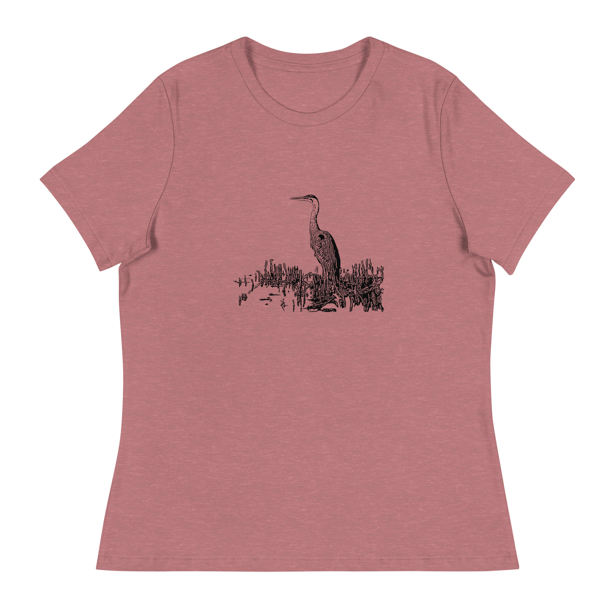 women's great blue heron birdwatching t-shirt