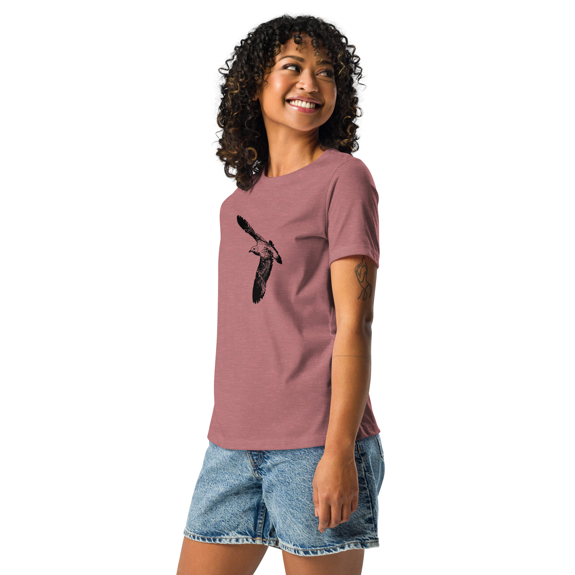 flying gull relaxed fit women's birdwatching t-shirt