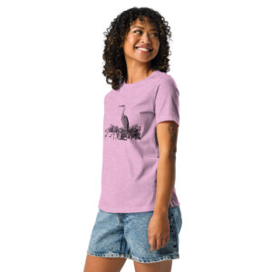 women's great blue heron birdwatching t-shirt