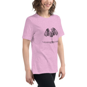 great blue heron women's relaxed fit birdwatching t-shirt