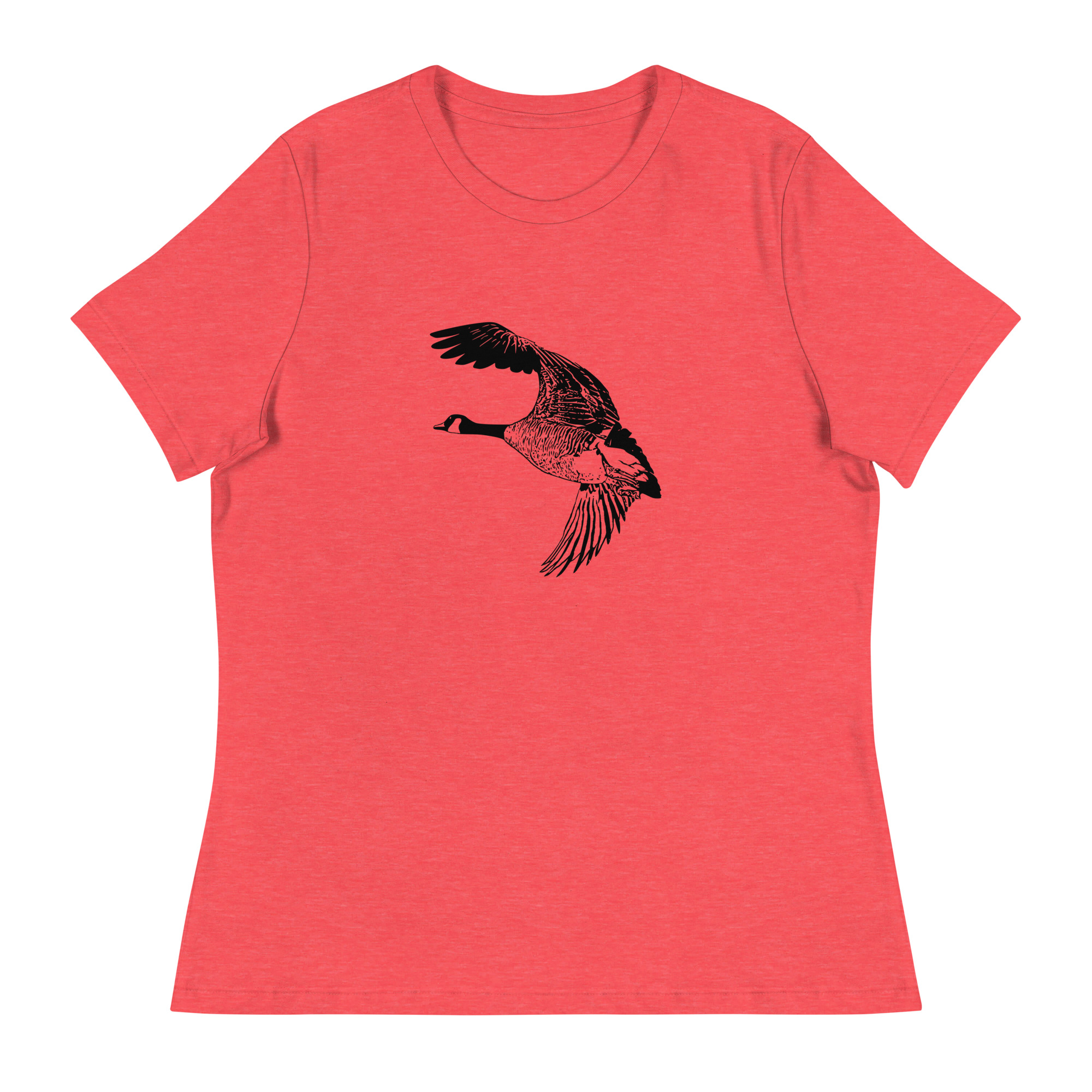flying Canada goose women's relaxed fit birdwatching t-shirt