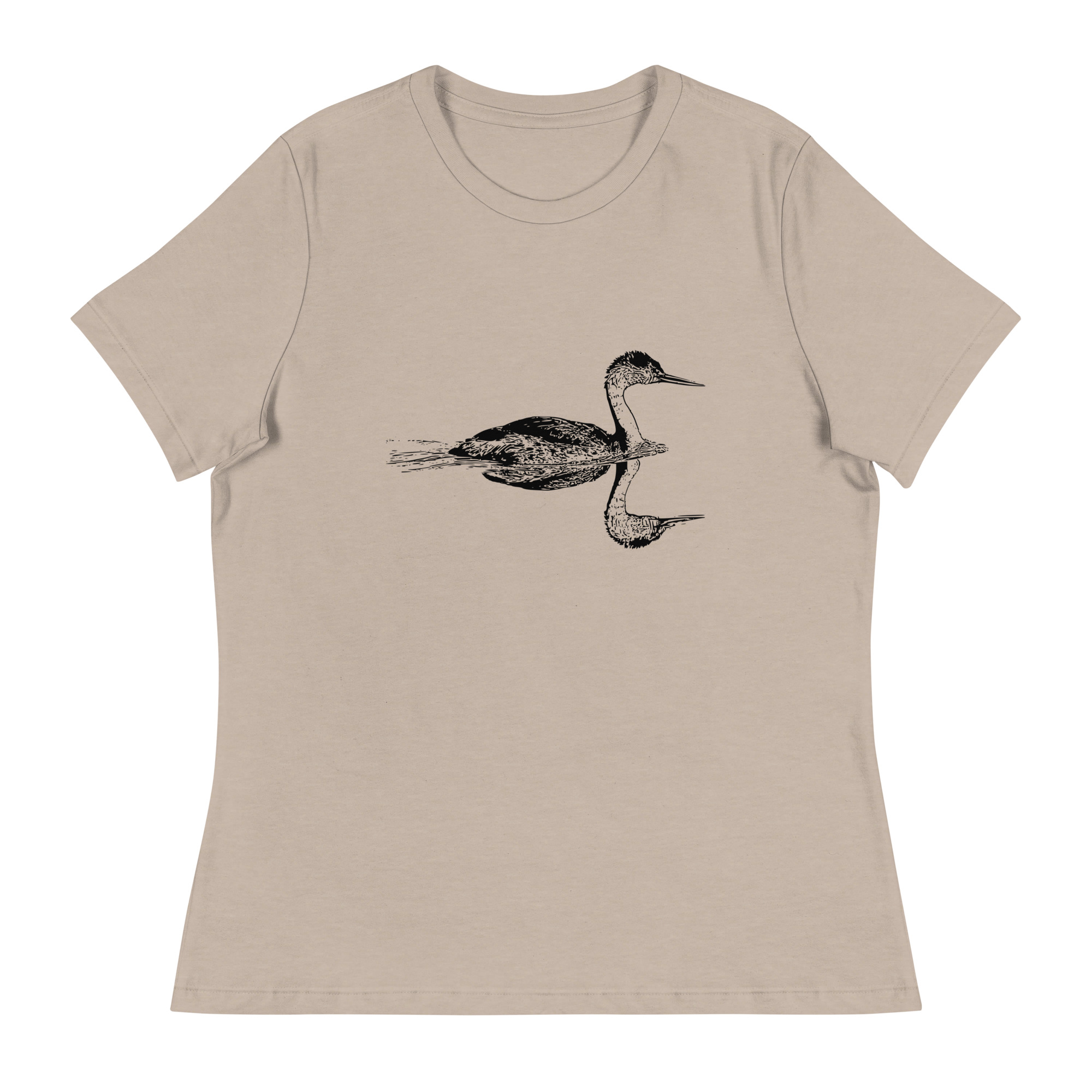 Clark's grebe relaxed fit women's birdwatching t-shirt