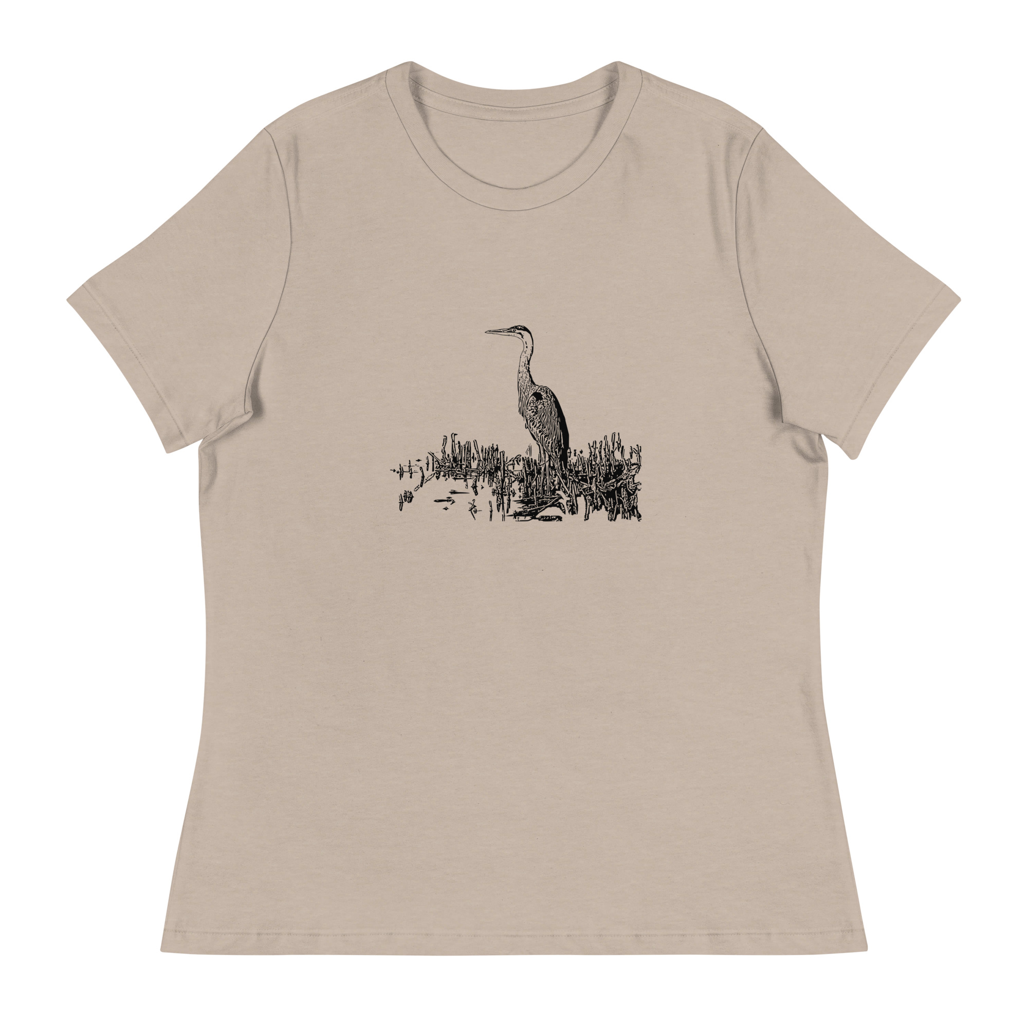 women's great blue heron birdwatching t-shirt