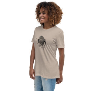 female red-winged blackbird relaxed fit nature-themed women's t-shirt