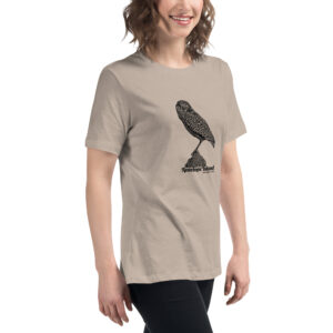 Antelope Island State Park burrowing owl women's relaxed t-shirt sold by Bird Shirts and More