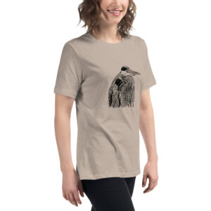 great blue heron women's birdwatching t-shirt