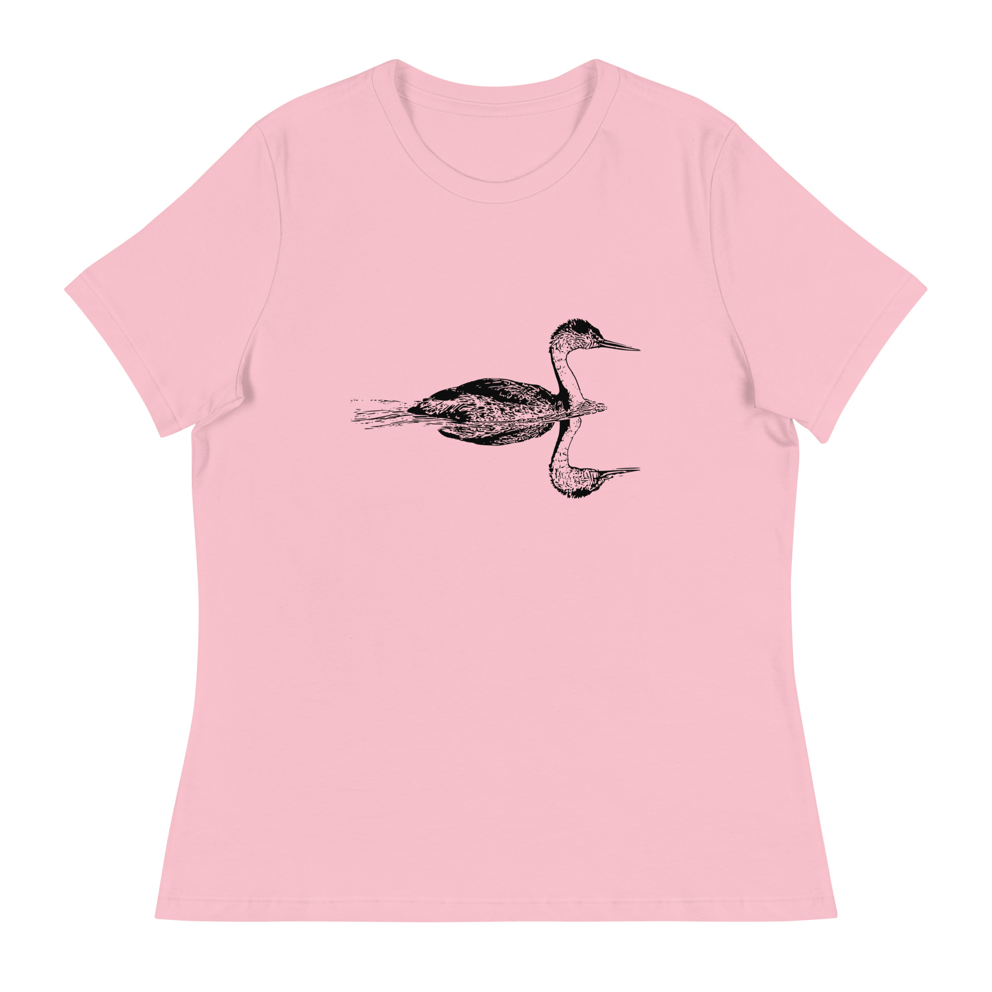 Clark's grebe relaxed fit women's birdwatching t-shirt