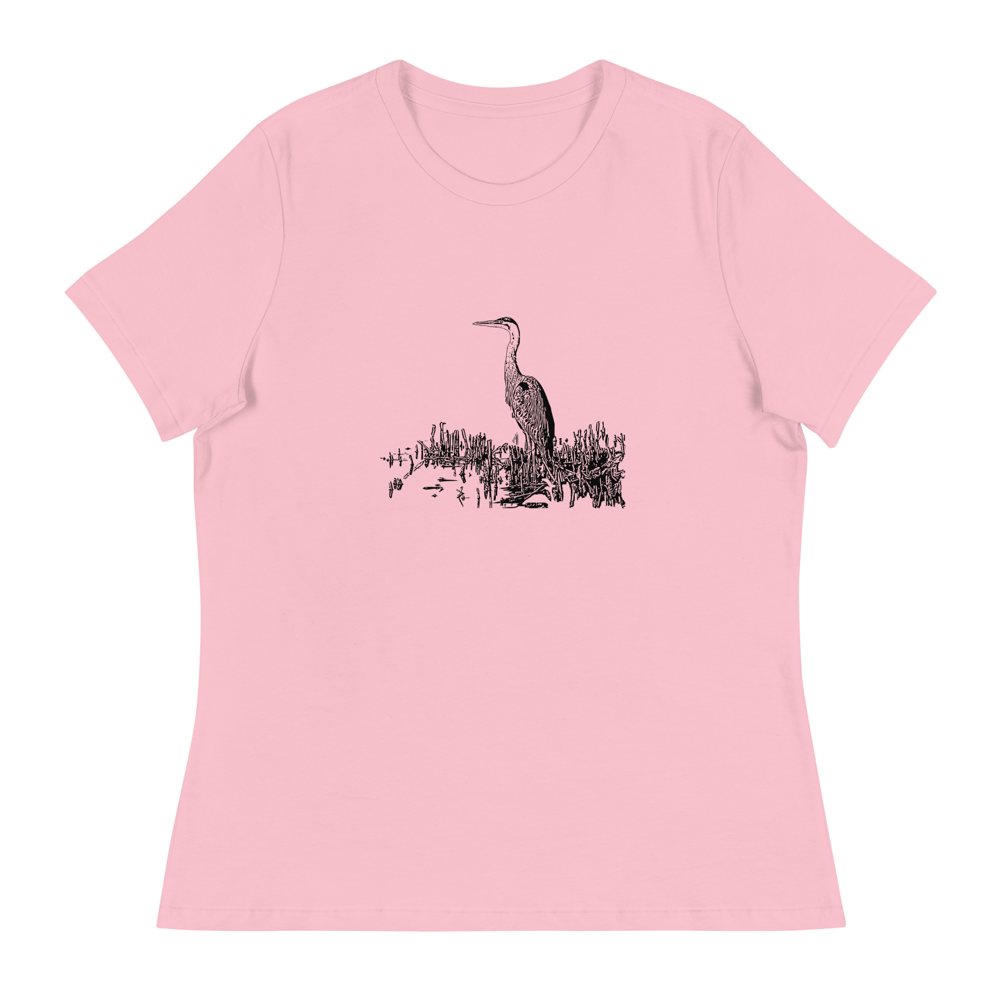 women's great blue heron birdwatching t-shirt