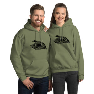 flying mallard unisex birdwatching hoodie