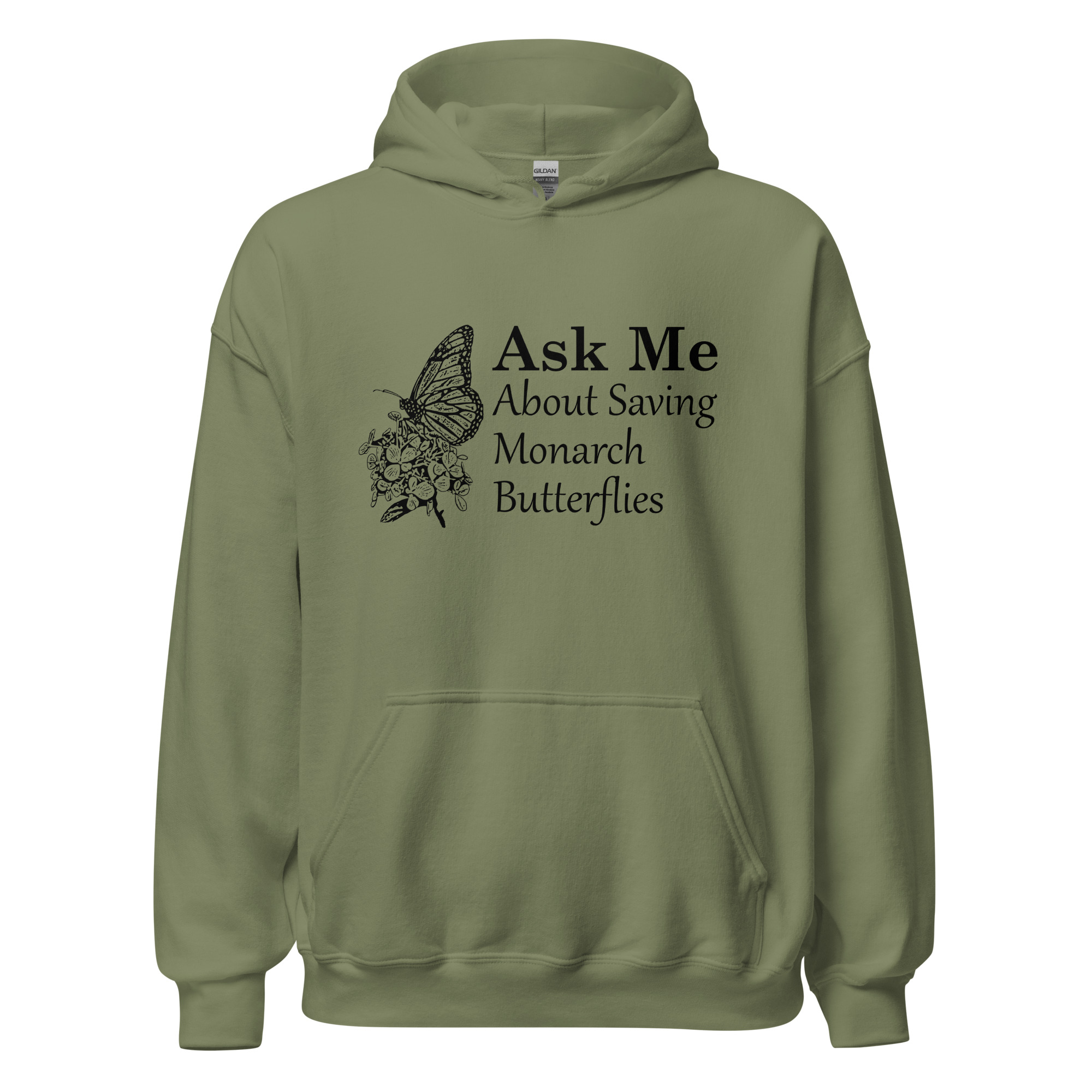 ask me about saving the monarch butterfly unisex hoodie