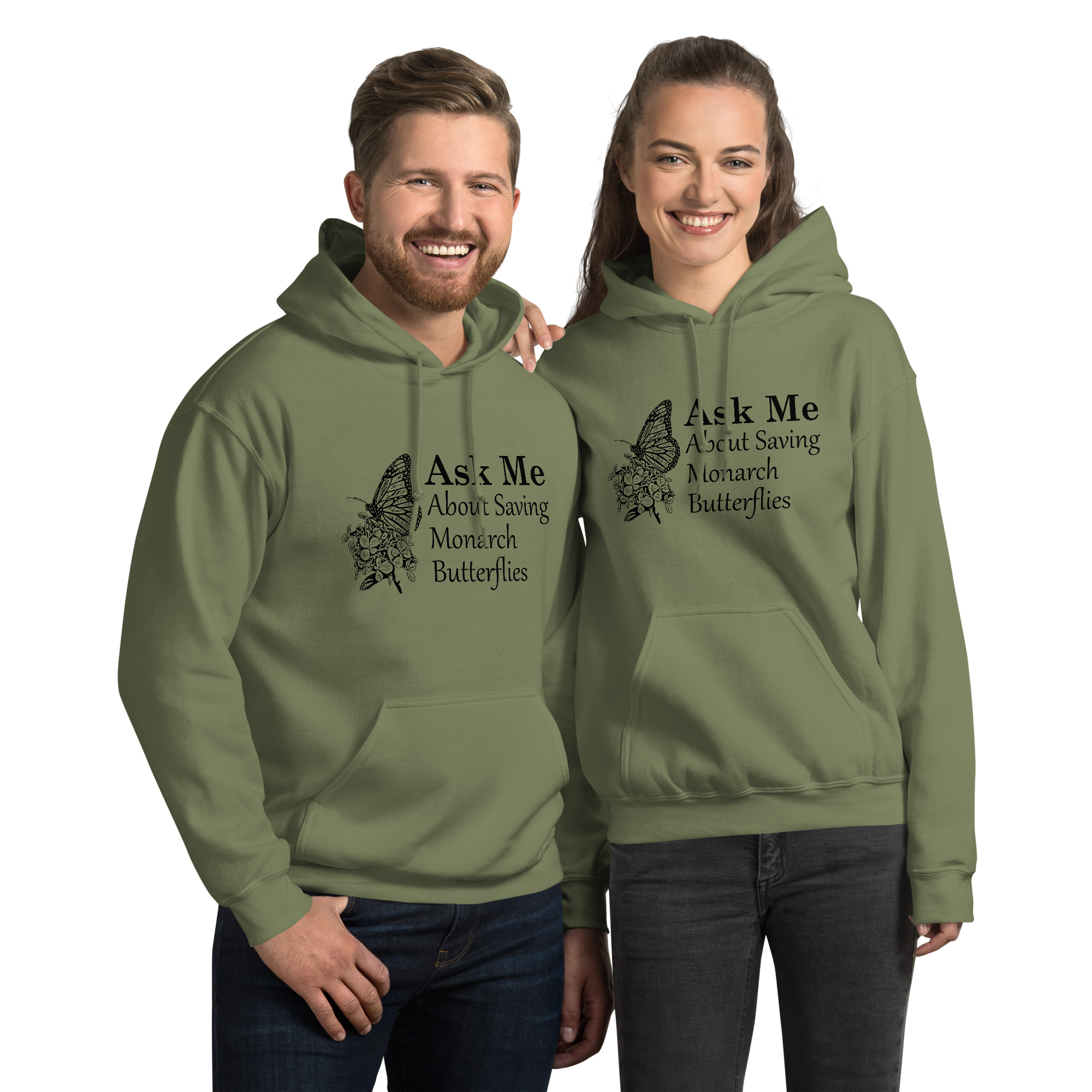 ask me about saving the monarch butterfly unisex hoodie