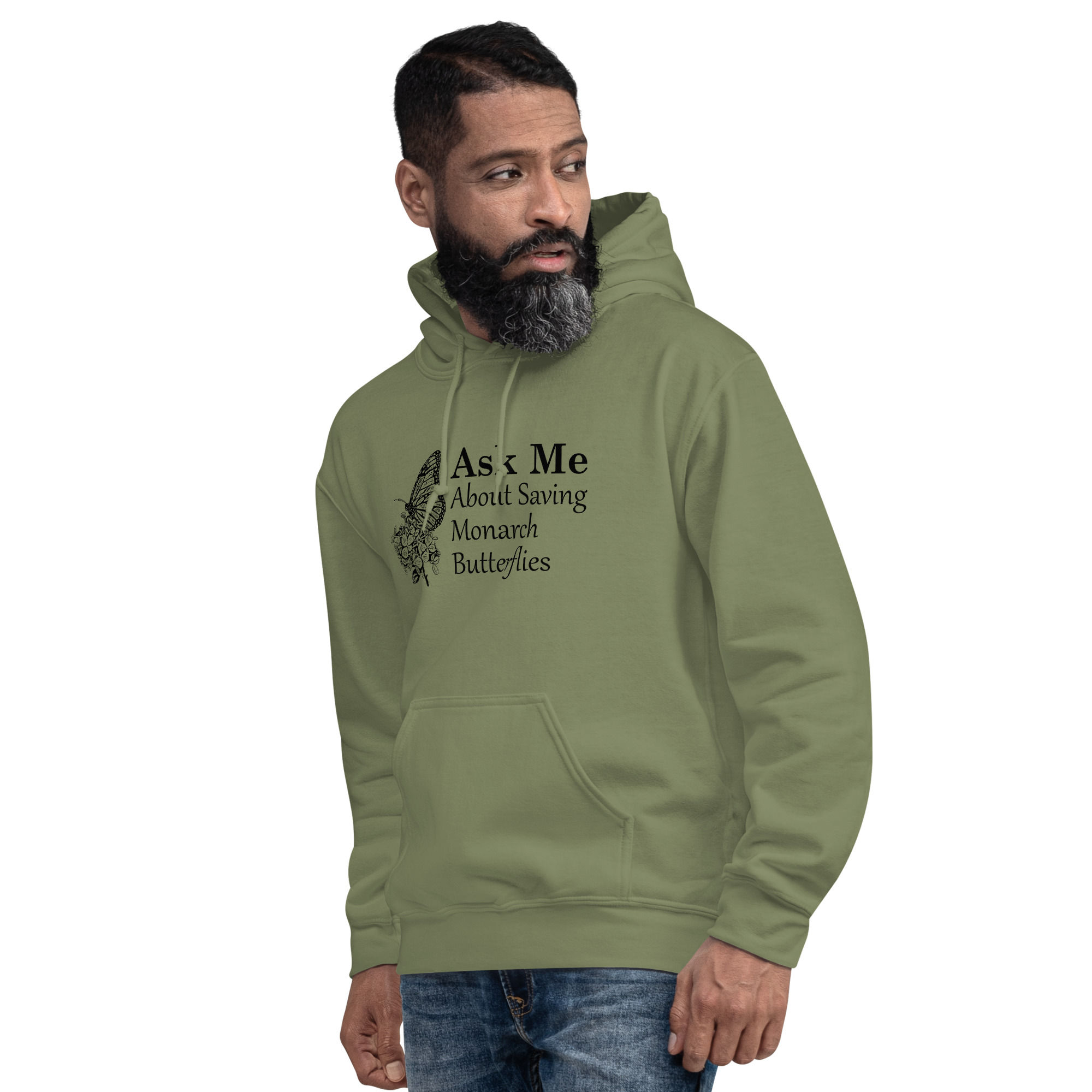 ask me about saving the monarch butterfly unisex hoodie