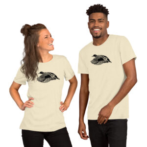 flying mallard duck unisex birdwatching t-shirt