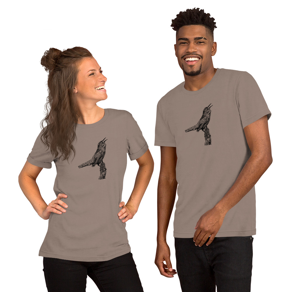 singing marsh wren unisex birding t-shirt